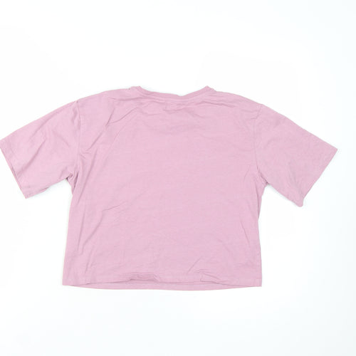 Candy Couture Girls Pink Cropped Graphic T-Shirt 12 Years Rhinestone Detail