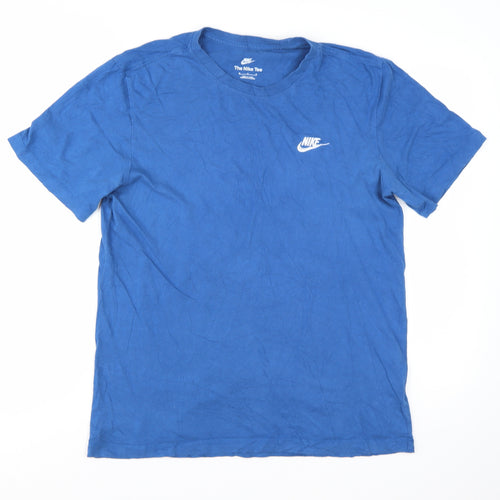 Nike Men's Blue Cotton Crew Neck Short Sleeve T-Shirt M
