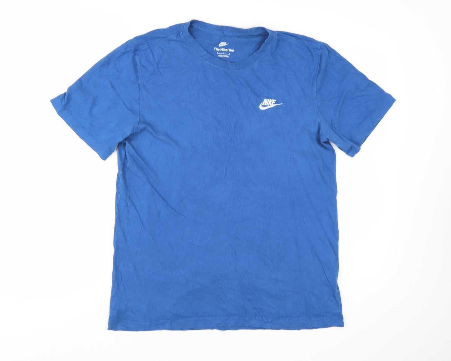 Nike Men's Blue Cotton Crew Neck Short Sleeve T-Shirt M
