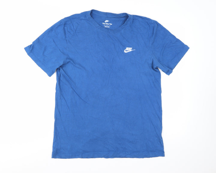 Nike Men's Blue Cotton Crew Neck Short Sleeve T-Shirt M
