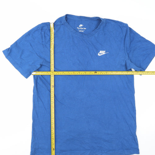 Nike Men's Blue Cotton Crew Neck Short Sleeve T-Shirt M