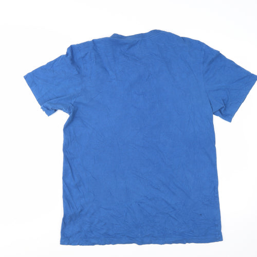 Nike Men's Blue Cotton Crew Neck Short Sleeve T-Shirt M