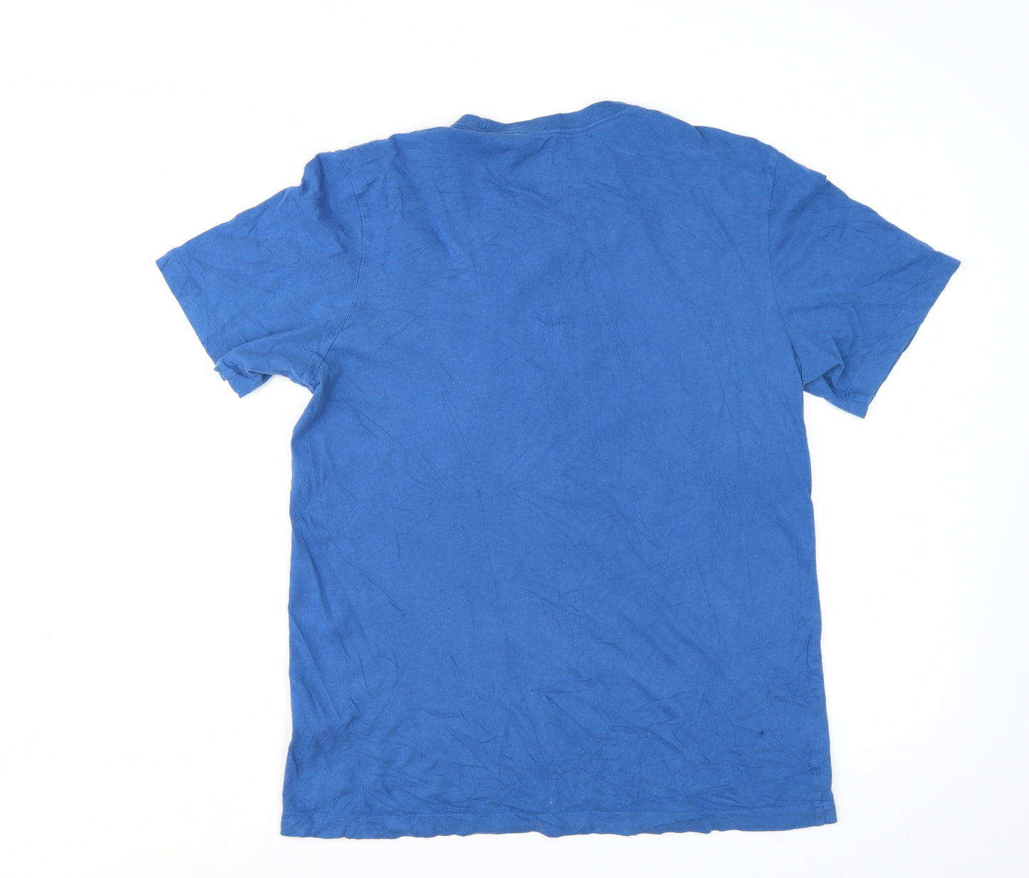 Nike Men's Blue Cotton Crew Neck Short Sleeve T-Shirt M