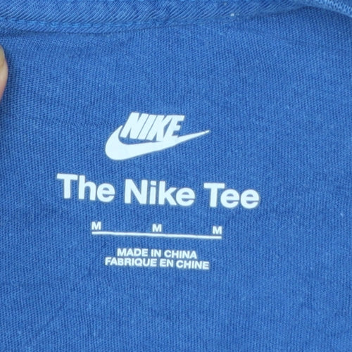 Nike Men's Blue Cotton Crew Neck Short Sleeve T-Shirt M