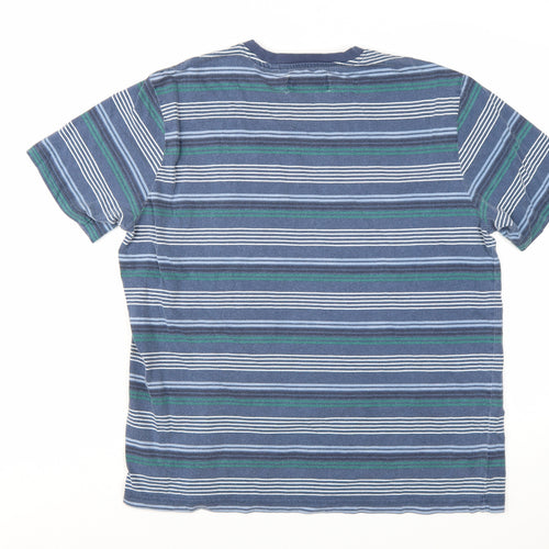Original Penguin Men's Blue Striped Short Sleeve Cotton T-Shirt XL