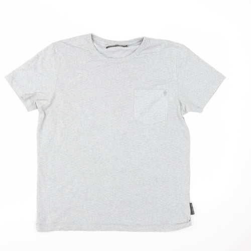 French Connection Men's Grey Crew Neck Cotton T-Shirt Size L