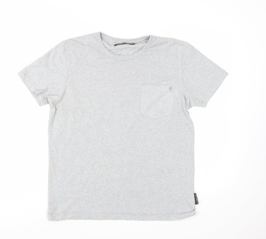 French Connection Men's Grey Crew Neck Cotton T-Shirt Size L