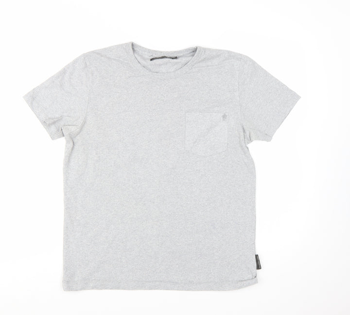 French Connection Men's Grey Crew Neck Cotton T-Shirt Size L