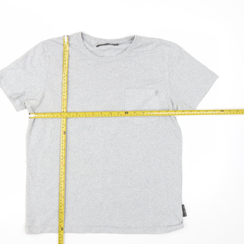French Connection Men's Grey Crew Neck Cotton T-Shirt Size L