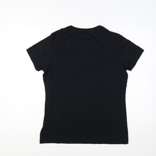 Nike Womens Black Dri-FIT Slim Fit V-Neck Activewear T-Shirt XL
