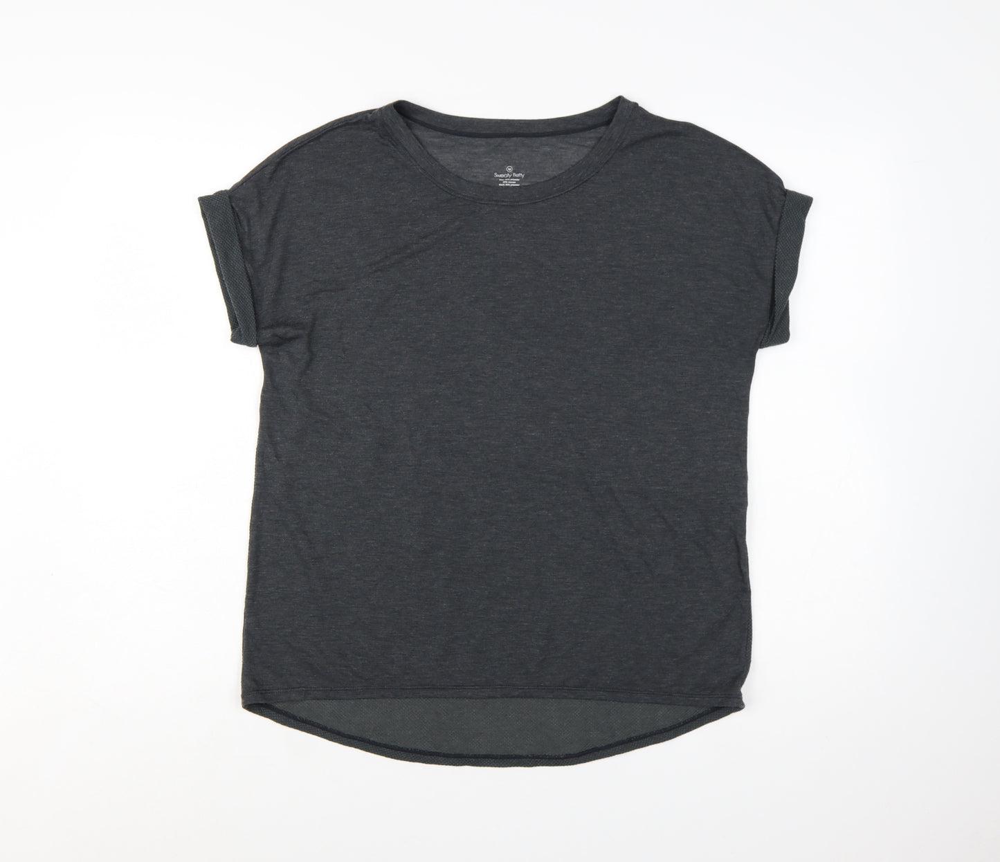 Sweaty Betty Women Grey M Regular Fit Mesh Panel T-Shirt