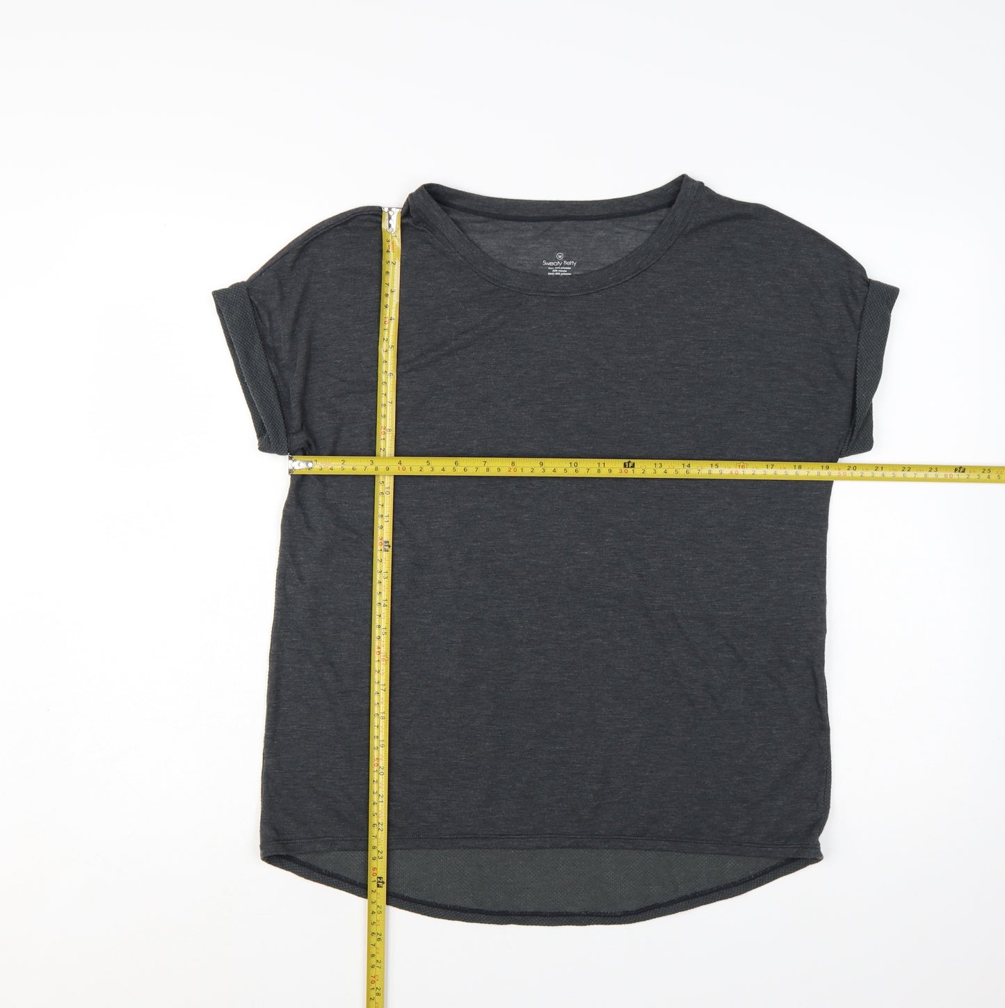 Sweaty Betty Women Grey M Regular Fit Mesh Panel T-Shirt