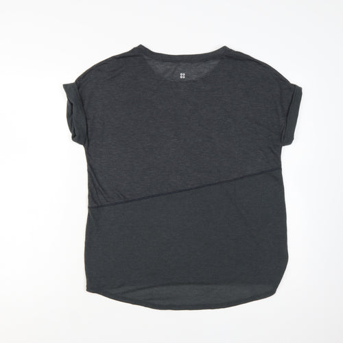 Sweaty Betty Women Grey M Regular Fit Mesh Panel T-Shirt