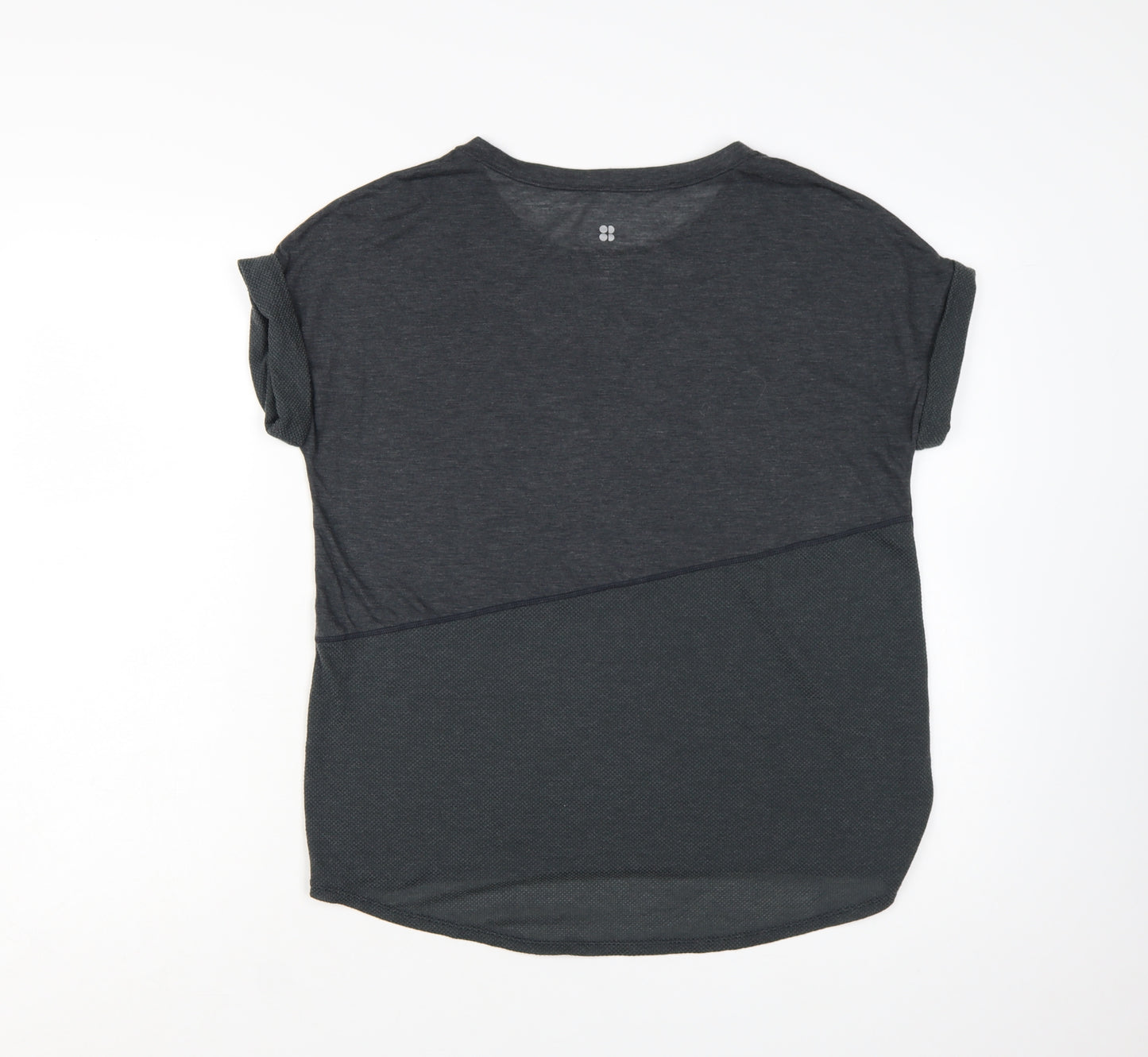 Sweaty Betty Women Grey M Regular Fit Mesh Panel T-Shirt