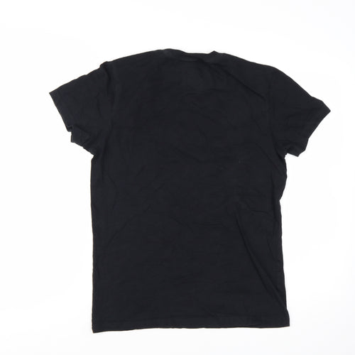ASICS Womens Black Small Basic Sports Logo Cotton T-Shirt