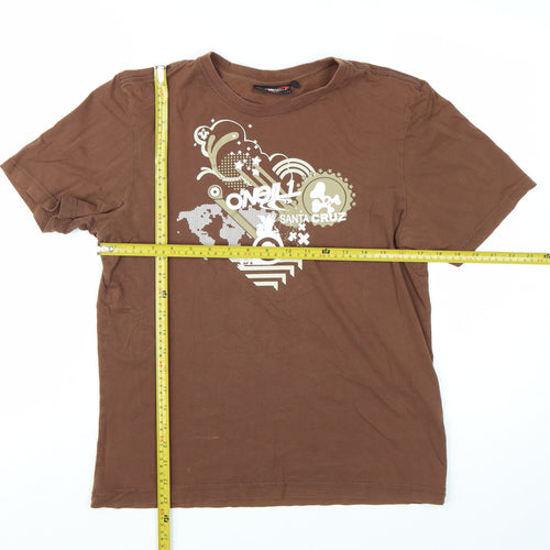O'Neill Men's Brown Graphic Print Cotton T-Shirt Size M