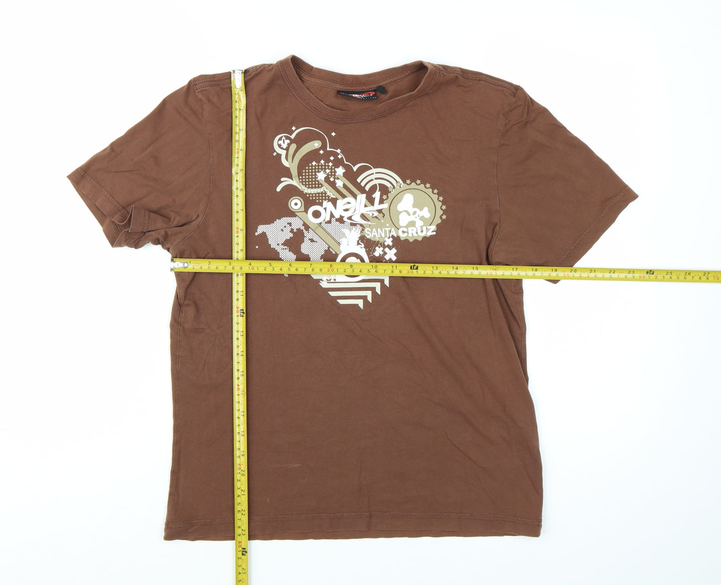 O'Neill Men's Brown Graphic Print Cotton T-Shirt Size M