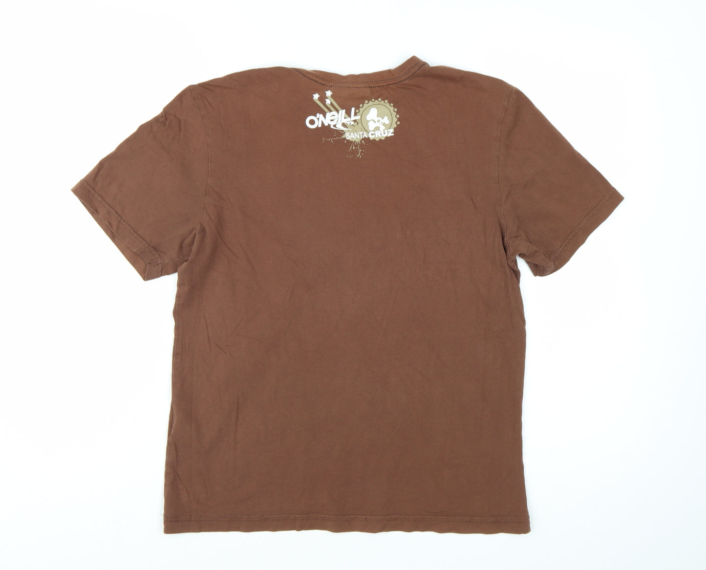 O'Neill Men's Brown Graphic Print Cotton T-Shirt Size M