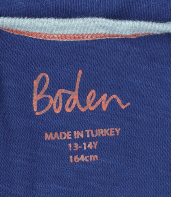 Boden Boys Multicoloured Cotton T-Shirt 13-14 Years Casual Summer Top