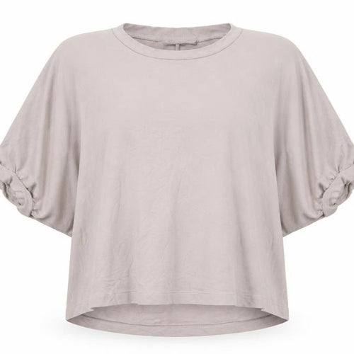 Zara Women Beige Relaxed Batwing Cotton T-Shirt S