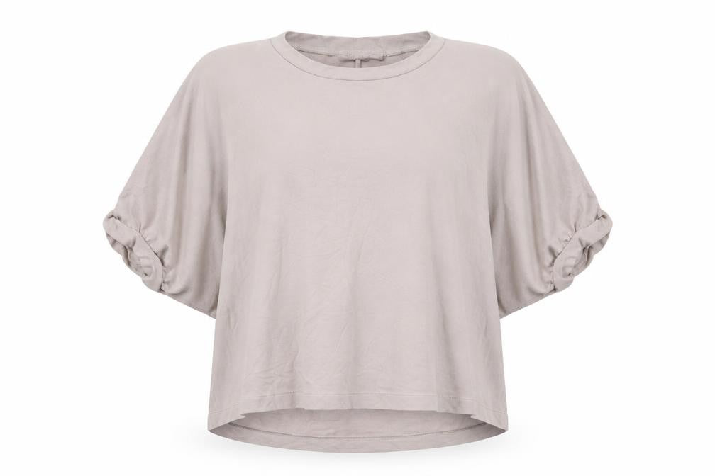 Zara Women Beige Relaxed Batwing Cotton T-Shirt S