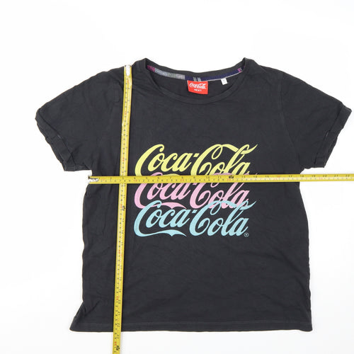 Next Coca-Cola Womens Black Cotton T-Shirt Size 8 Short Sleeve