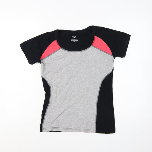 Training Zone Womens Grey Black Pink Activewear T-Shirt Size 10