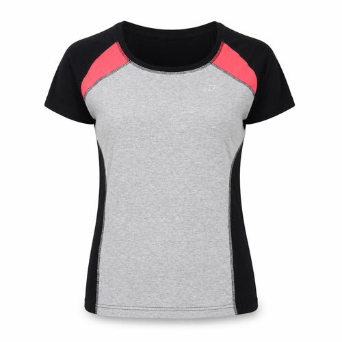 Training Zone Womens Grey Black Pink Activewear T-Shirt Size 10