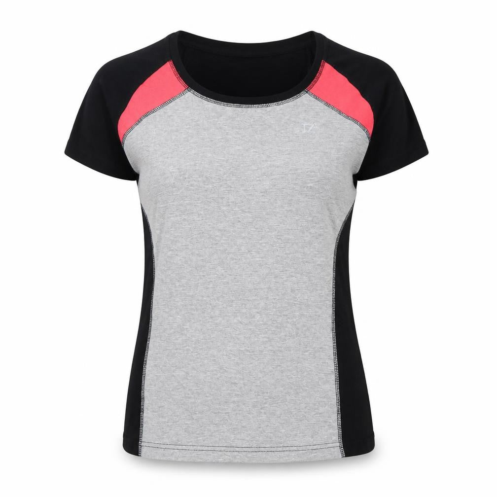 Training Zone Womens Grey Black Pink Activewear T-Shirt Size 10