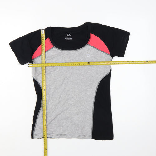 Training Zone Womens Grey Black Pink Activewear T-Shirt Size 10