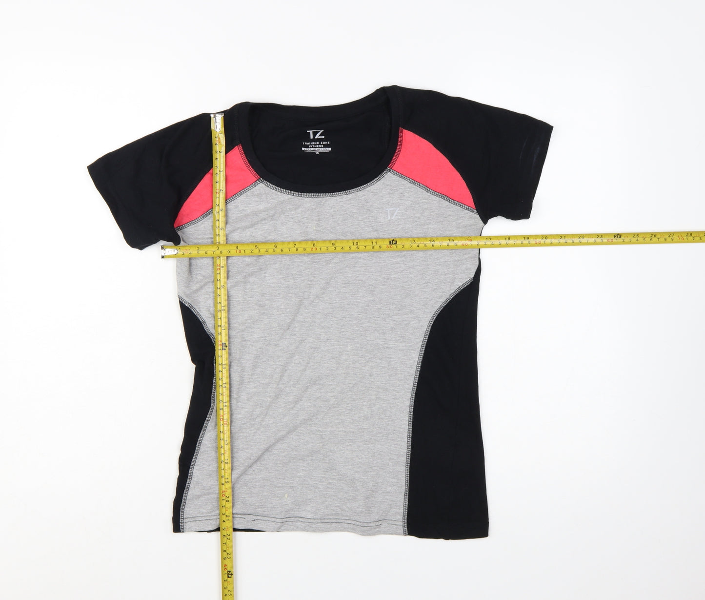 Training Zone Womens Grey Black Pink Activewear T-Shirt Size 10