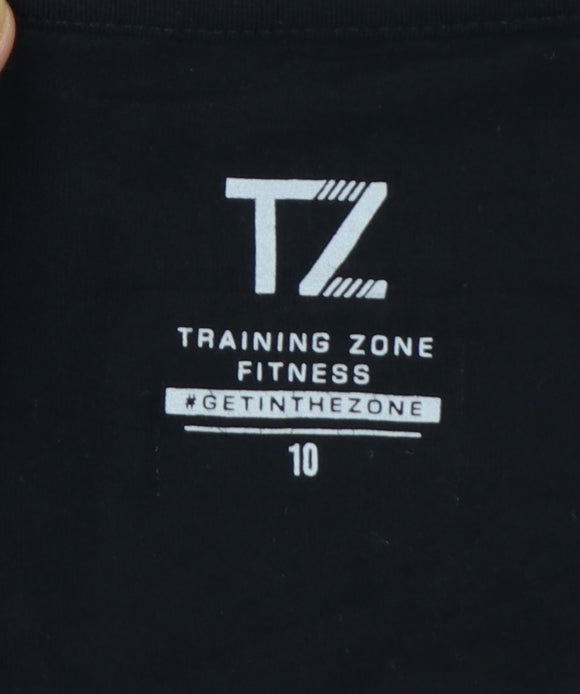 Training Zone Womens Grey Black Pink Activewear T-Shirt Size 10