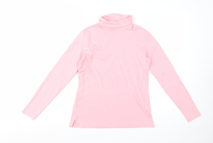 Lands' End Women’s Pink Roll Neck Long Sleeve T-Shirt Size L