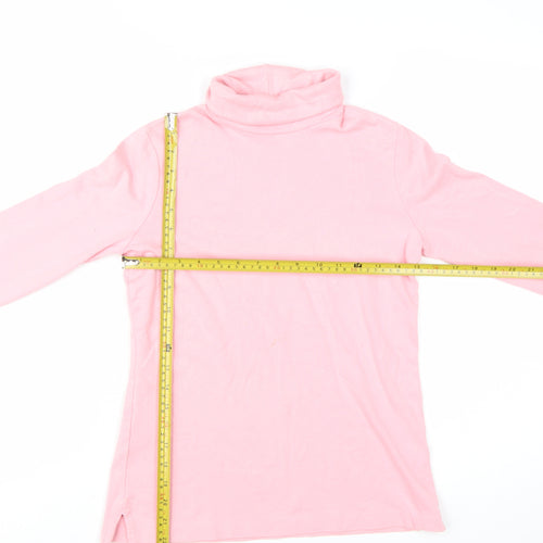 Lands' End Women’s Pink Roll Neck Long Sleeve T-Shirt Size L
