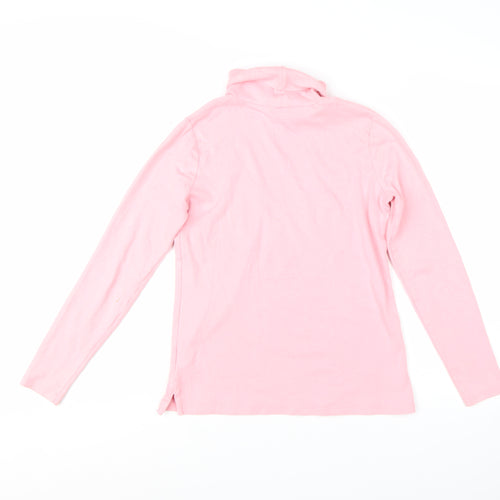 Lands' End Women’s Pink Roll Neck Long Sleeve T-Shirt Size L