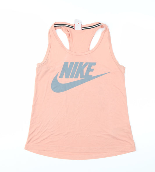 Nike Women Pink Racerback Tank Top S Lightweight Sportswear