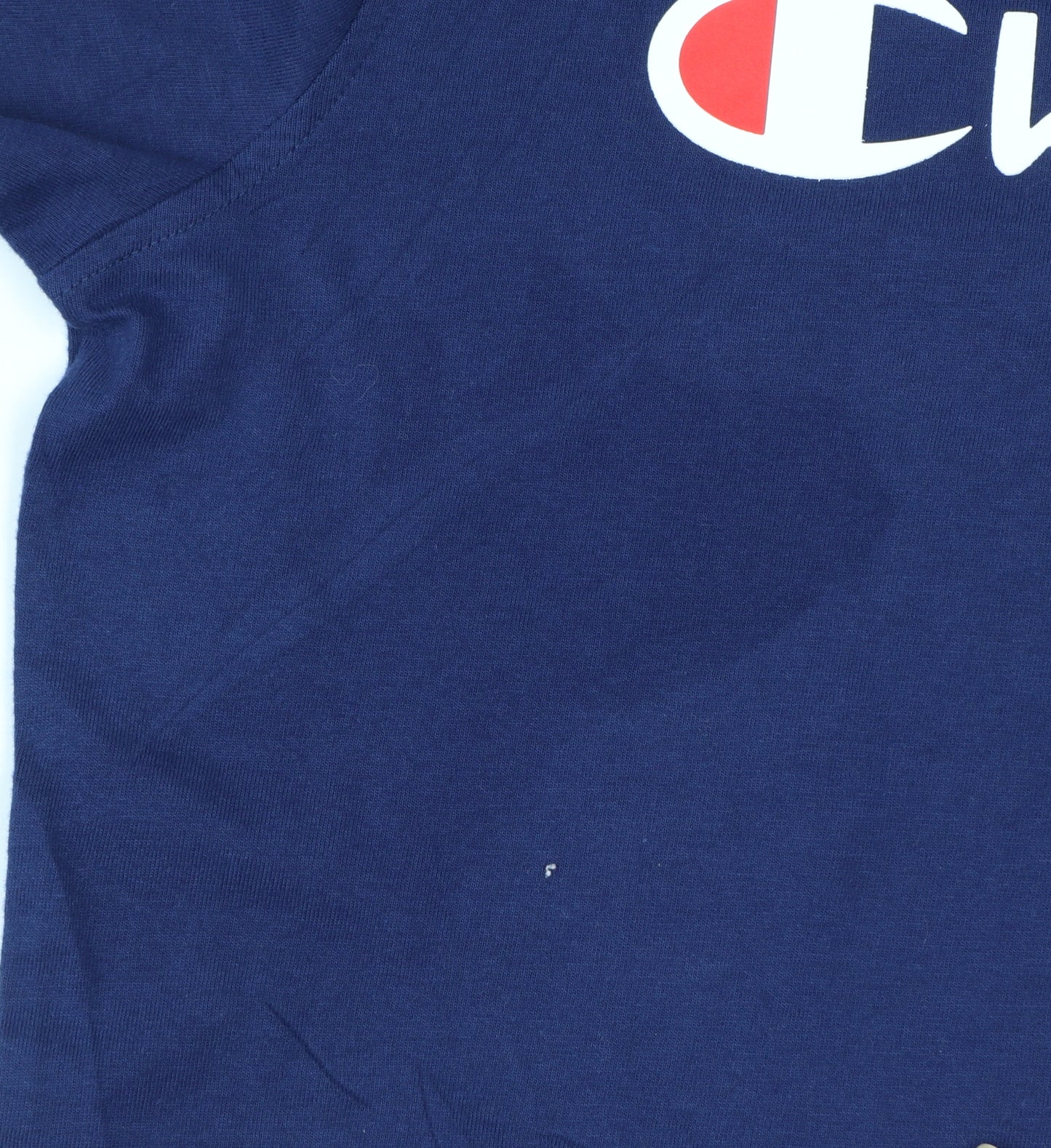 Champion Men's Blue Logo Crew Neck Short Sleeve T-Shirt Size S