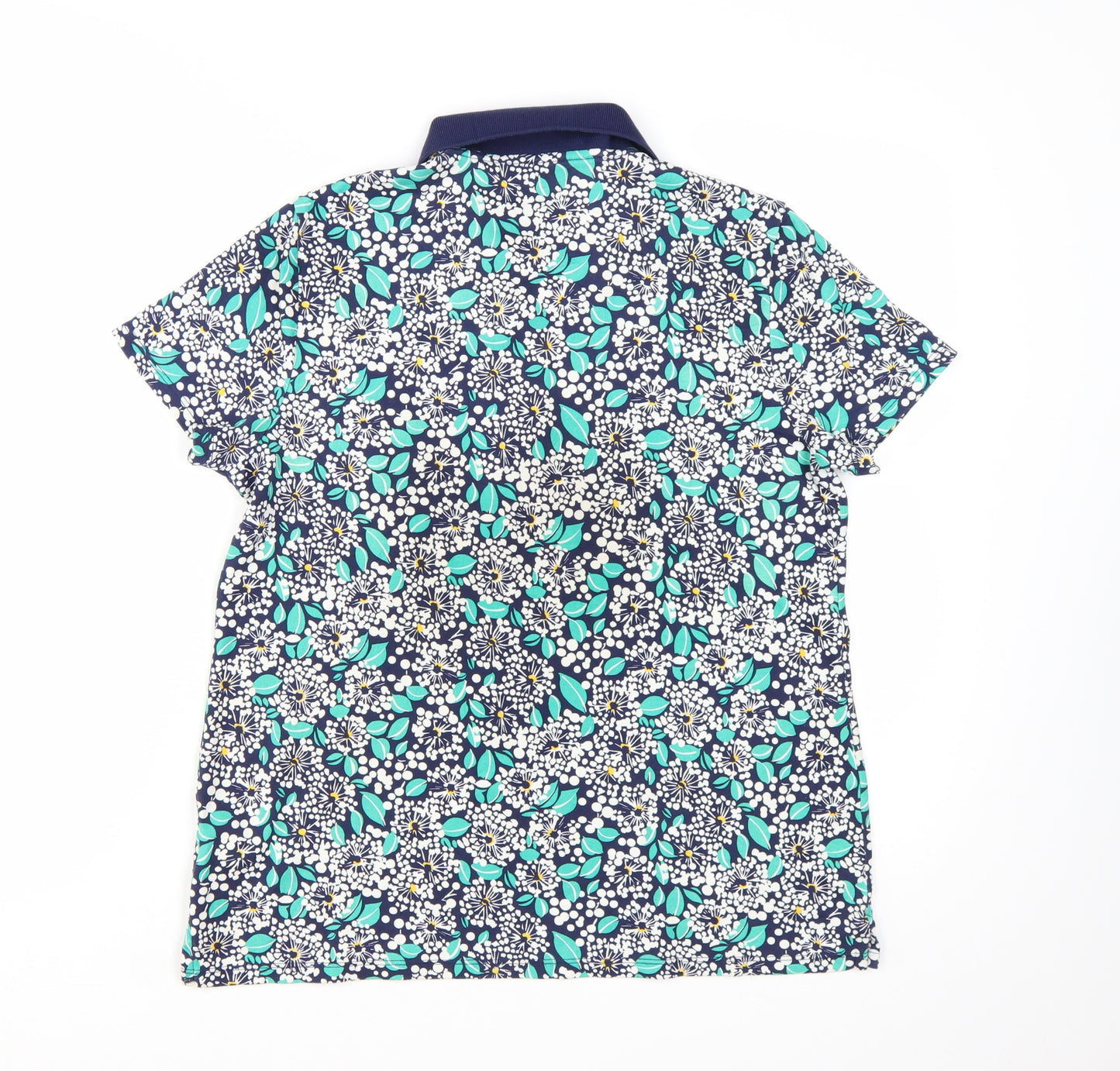 Lands' End Women's Multicoloured Floral Polo Shirt UK M