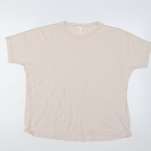 COS Womens Beige Basic Short Sleeve Cotton T-Shirt Size 12