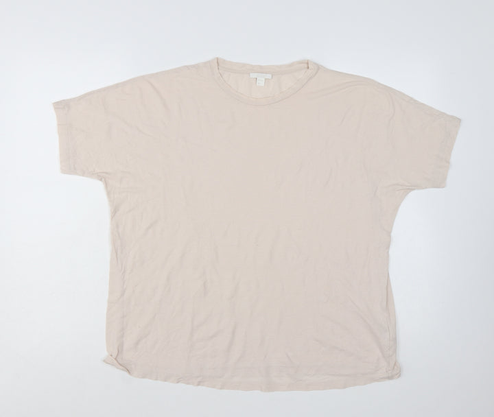 COS Womens Beige Basic Short Sleeve Cotton T-Shirt Size 12