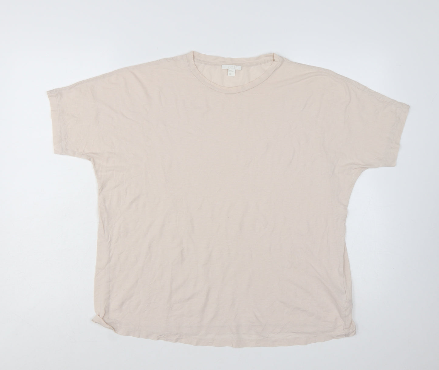 COS Womens Beige Basic Short Sleeve Cotton T-Shirt Size 12