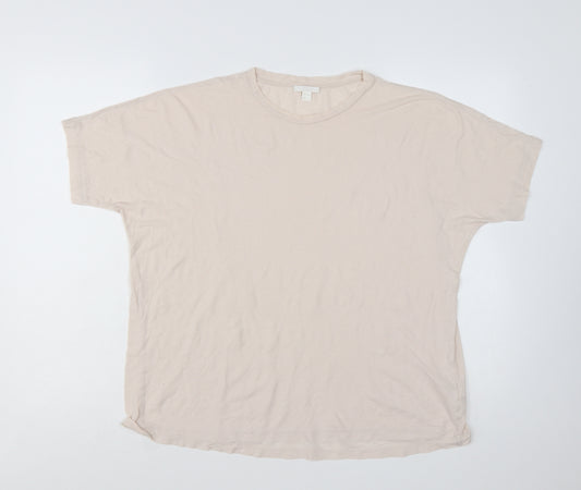 COS Womens Beige Basic Short Sleeve Cotton T-Shirt Size 12