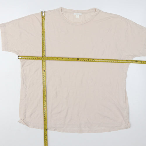 COS Womens Beige Basic Short Sleeve Cotton T-Shirt Size 12