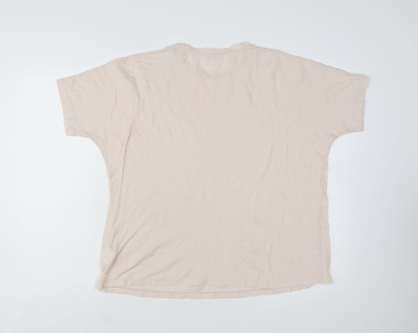 COS Womens Beige Basic Short Sleeve Cotton T-Shirt Size 12