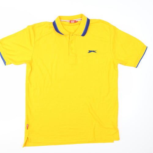 Slazenger Men's Yellow Short Sleeve Polo Shirt Size L