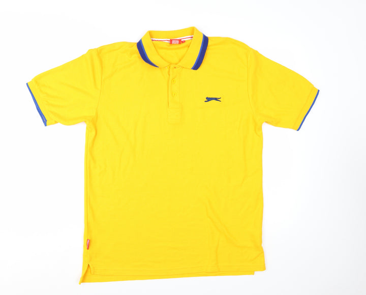 Slazenger Men's Yellow Short Sleeve Polo Shirt Size L