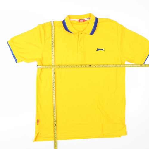 Slazenger Men's Yellow Short Sleeve Polo Shirt Size L