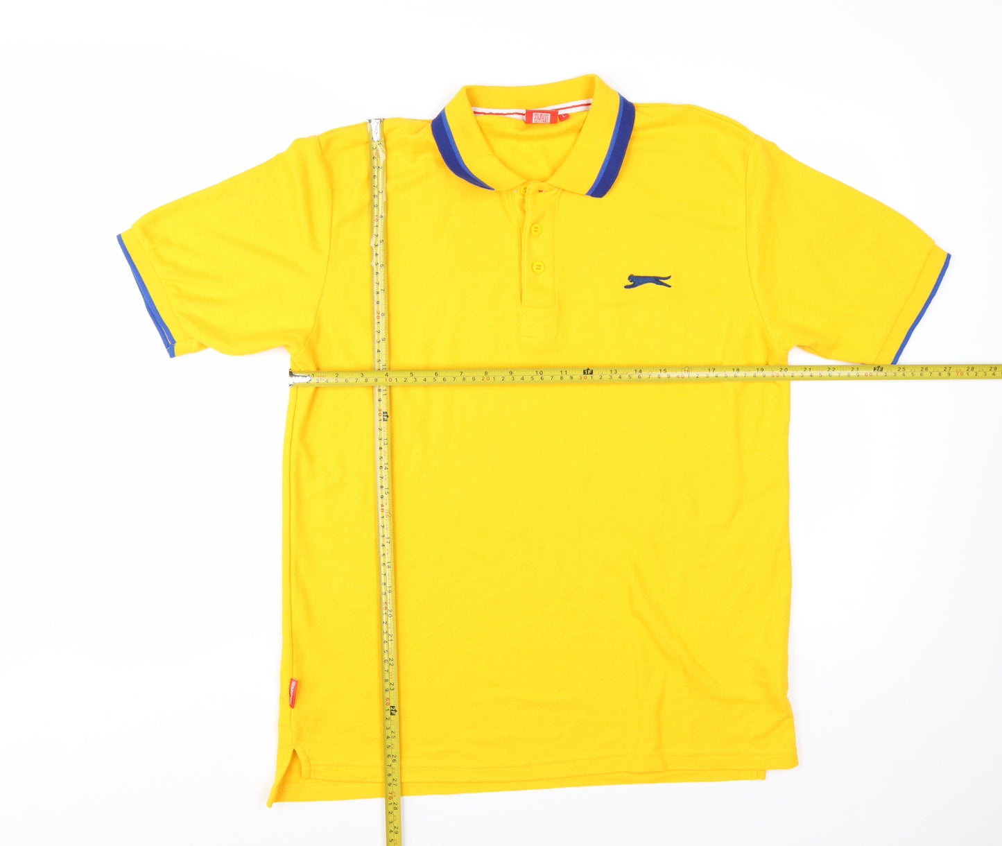 Slazenger Men's Yellow Short Sleeve Polo Shirt Size L