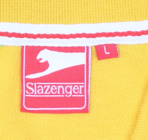 Slazenger Men's Yellow Short Sleeve Polo Shirt Size L