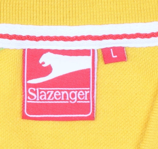 Slazenger Men's Yellow Short Sleeve Polo Shirt Size L